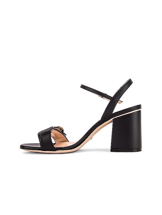 Gucci Leather Mid Heel Sandals in Black | FWRD Gucci Leather Mid Heel Sandals in Black | FWRD
