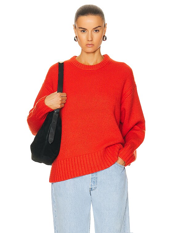 Guest In Residence Cozy Crew Sweater in Cherry