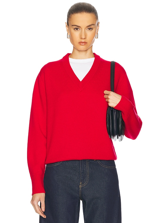 TOM FORD トム フォード Vネックウールニットセーター MAK340 TF0036 レッド 38 TOM FORD トムフォード メンズ ニット・セーター サイズ：46(M位