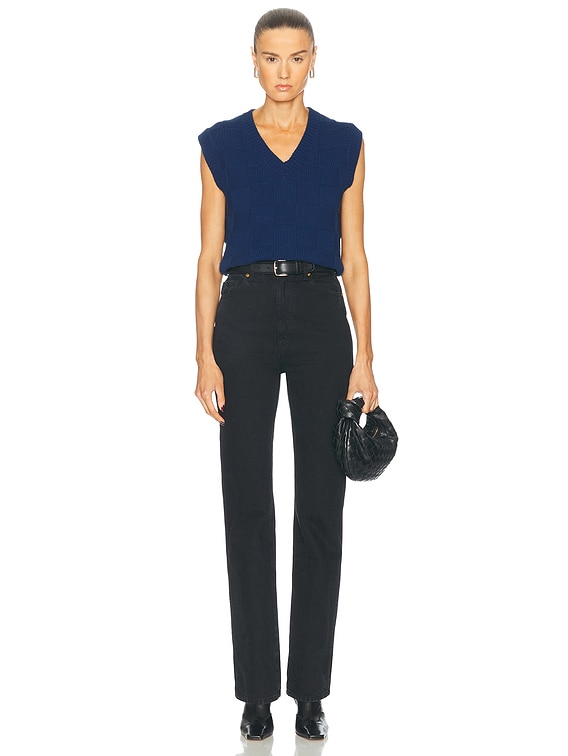 Guest In Residence Checker Vest in Midnight | FWRD Guest In Residence Checker Vest in Midnight | FWRD