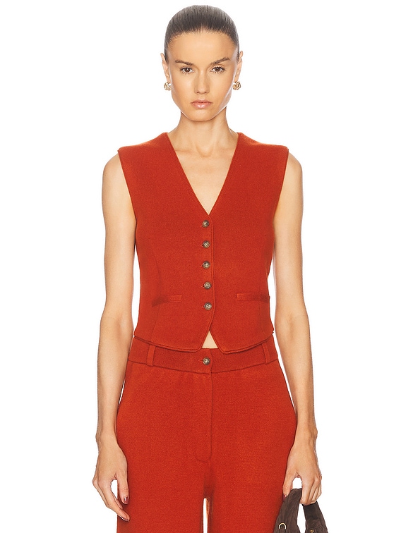 Guest In Residence Tailored Cashmere Vest in Chai | FWRD