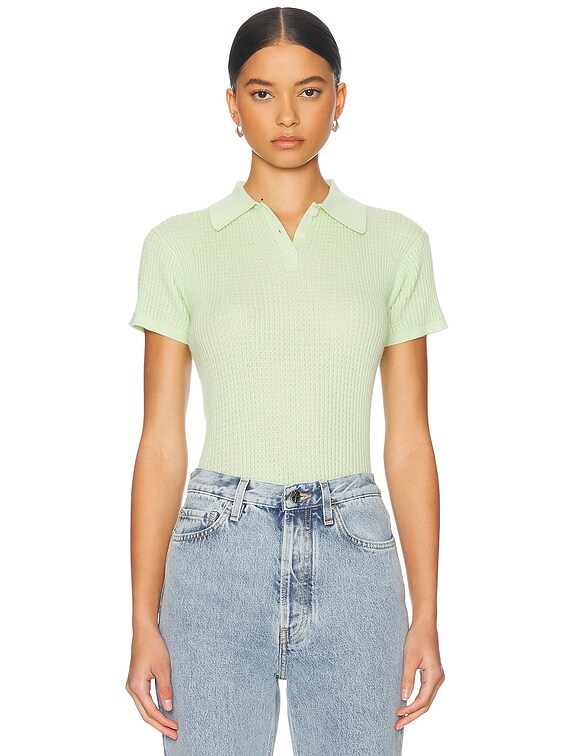 Guest In Residence Shrunken Cashmere Polo in Mint | FWRD