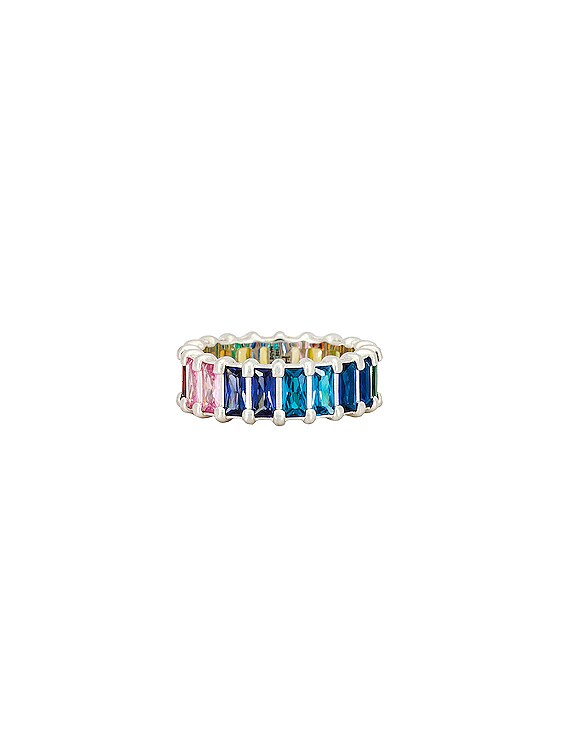 Hatton Labs Baguette Eternity Ring in Rainbow | FWRD