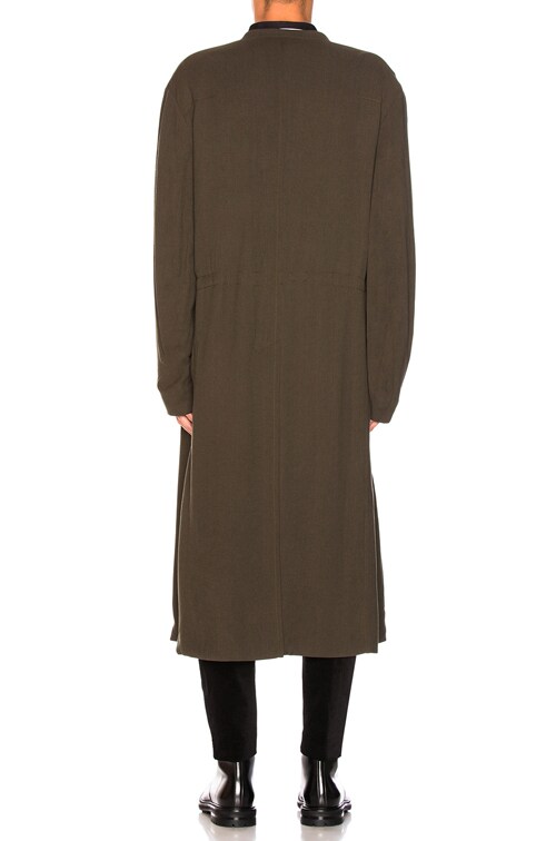 Haider Ackermann Silk Jersey Coat in Green | FWRD