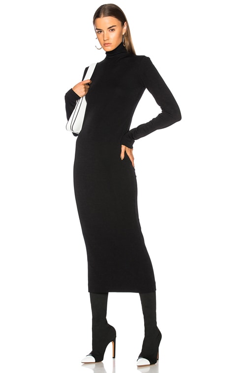 black turtleneck jumper dress