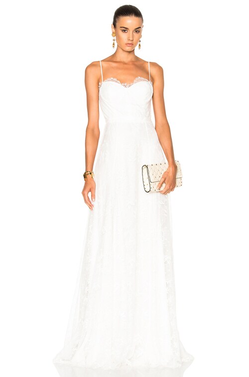 Ivory Lace Handkerchief Hem Dress