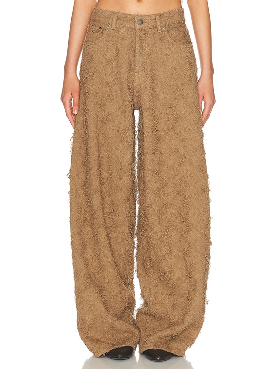 Haikure Bethany Fur Denim Pant in Camel | FWRD