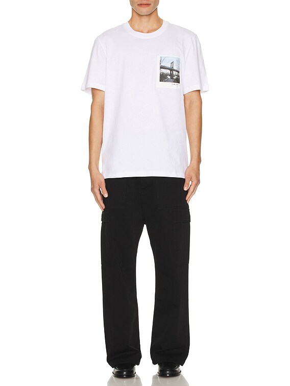 Helmut Lang Postcard Skyline Short Sleeve T-Shirt in White