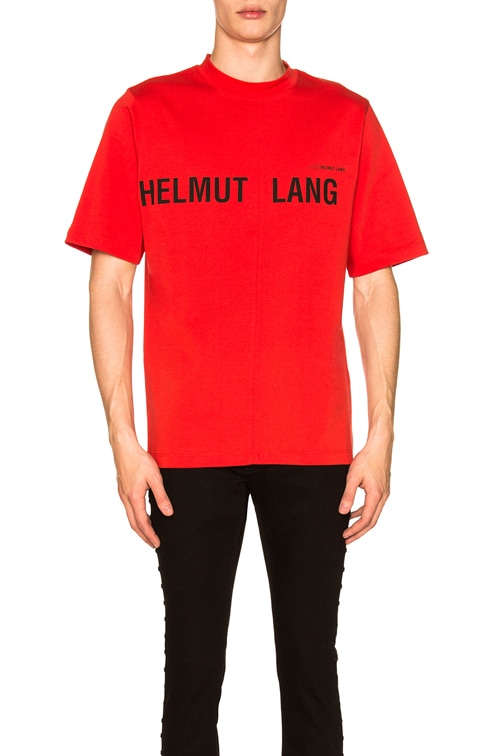 helumut lang レッド キャンペーン PR tシャツ Lトップス