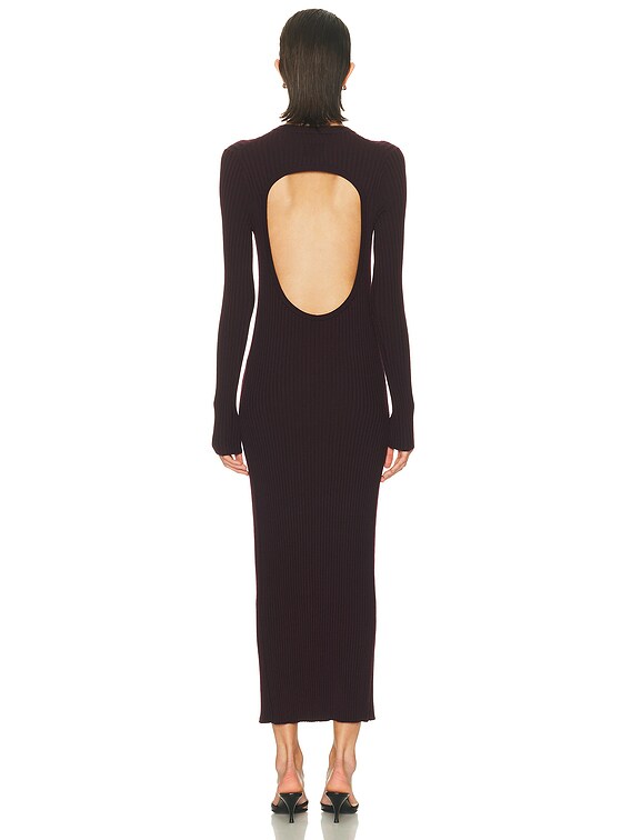 Helmut Lang Open Back Dress in Eggplant | FWRD