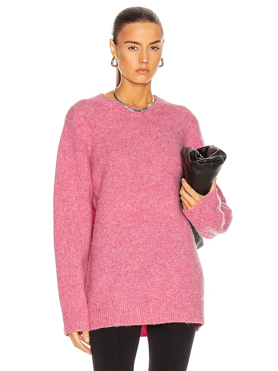 Helmut Lang Brushed Crew Sweater in Disco Pink | FWRD