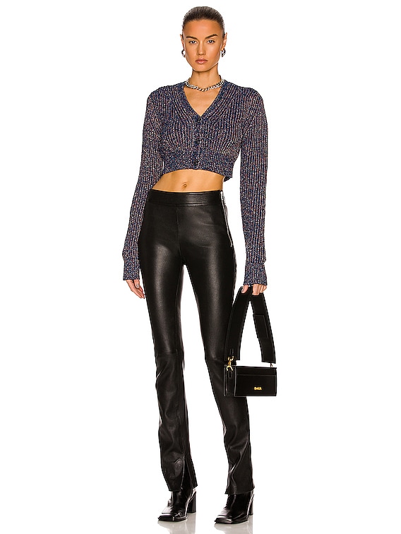 Helmut Lang Bungee Cropped Cardigan in Deep Sea | FWRD