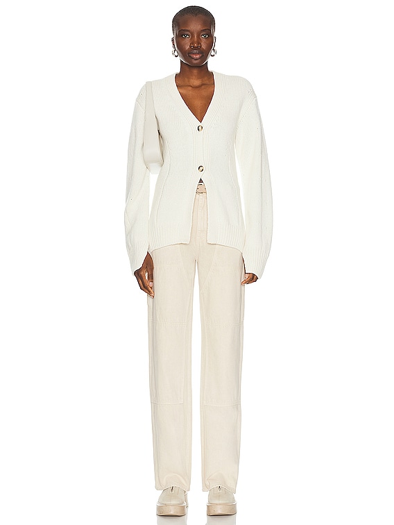 Helmut Lang Waisted Cardigan in Ivory | FWRD