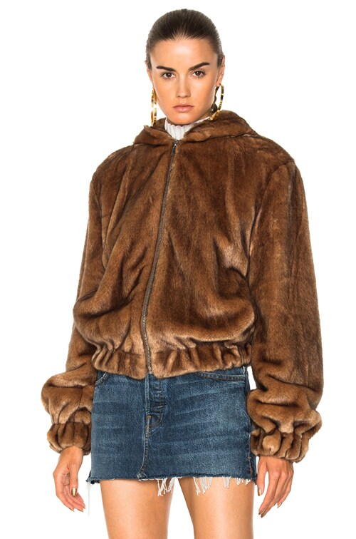 helmut lang hooded mink bomber