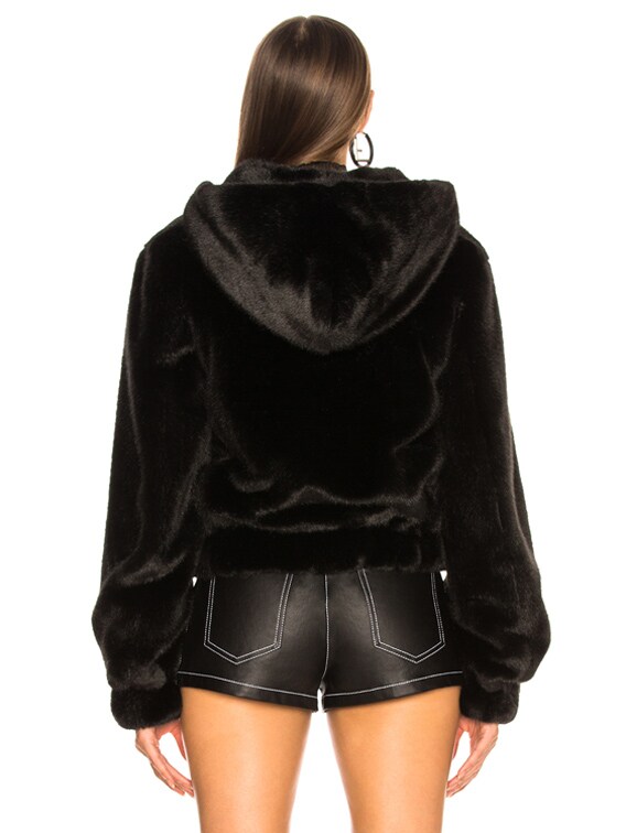 black fuzzy bomber jacket