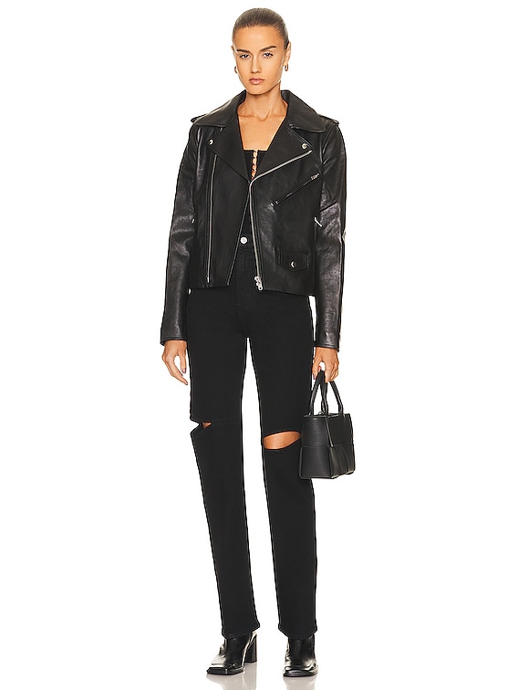 Helmut Lang Leather Biker Jacket in Black | FWRD