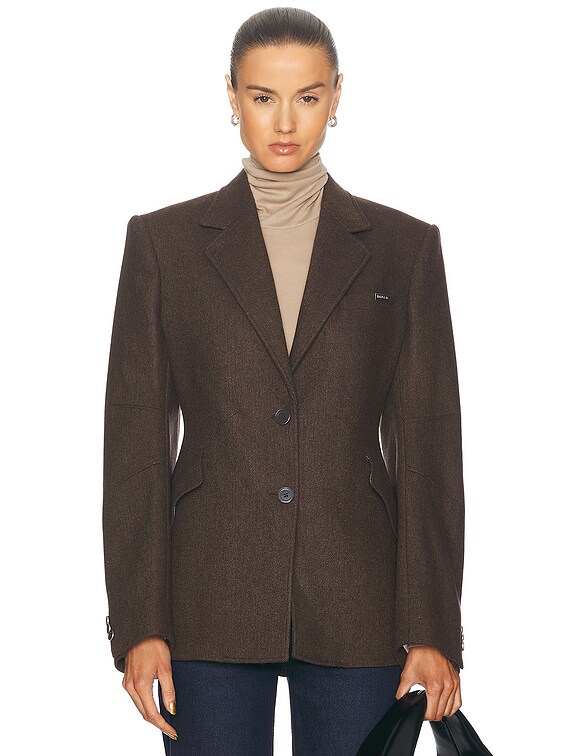 Helmut Lang Apex Sculpted Blazer in Aubergine | FWRD