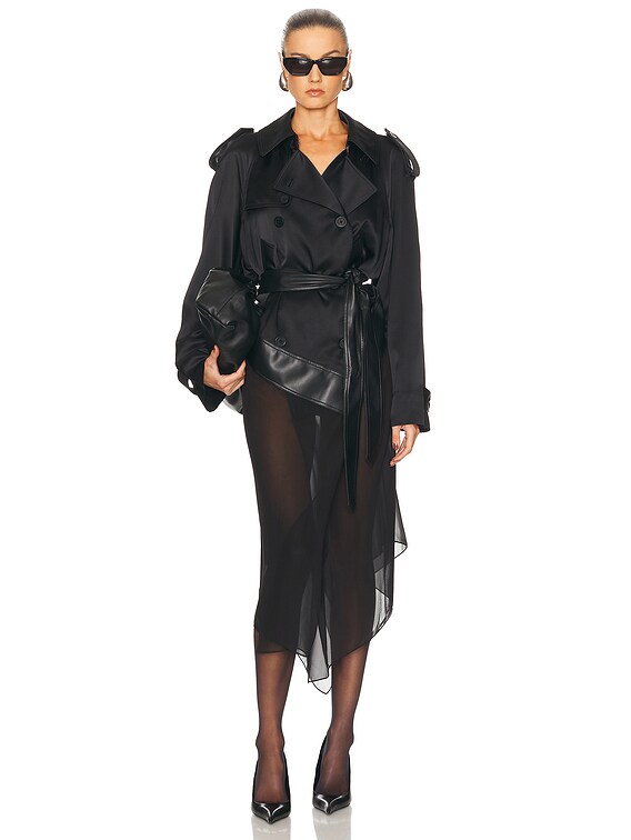 Helmut Lang Belted Trenchcoat in Black | FWRD