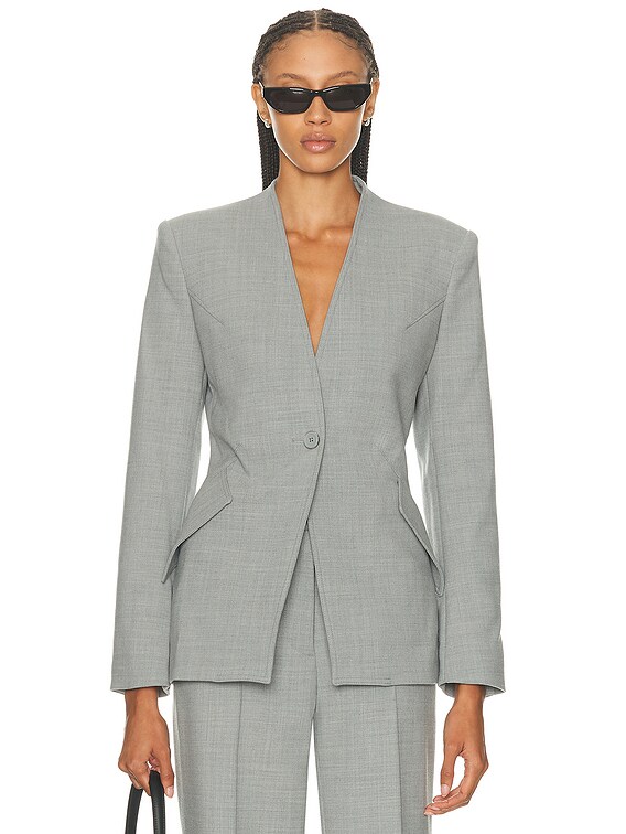 HELMUT LANG 2B テーラードジャケット サイズL グレー 40 Helmut Lang Blazer in Light Grey Melange | FWRD