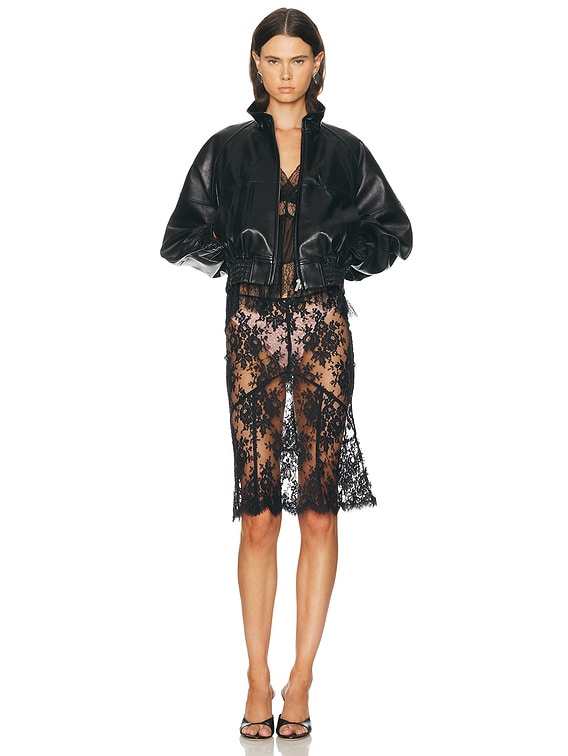 Helmut Lang Bond Leather Bomber Jacket in Black | FWRD