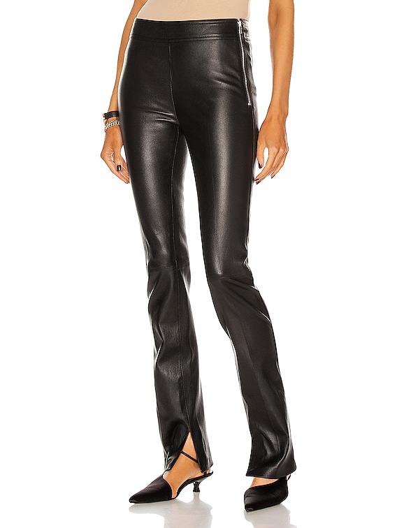 7 For All Mankind Bootcut Tailorless Leather Trousers In Black  ModeSens