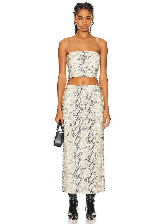 Helmut Lang Python Skirt in Beige | FWRD