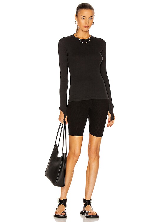 Helmut Lang Open Back Long Sleeve Top in Basalt Black | FWRD