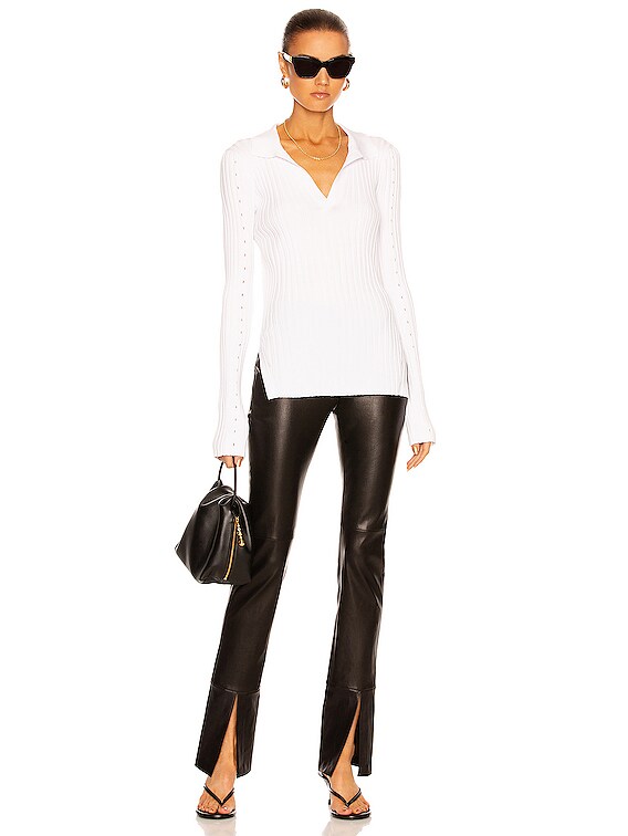 Helmut Lang Slash Polo Top in Plaster | FWRD
