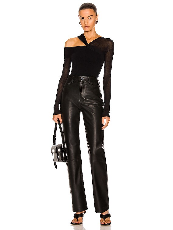 Helmut Lang Long Sleeve Twist Top in Black | FWRD