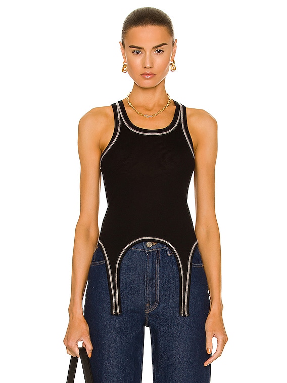 Helmut Lang Cutaway Tank Top in Basalt Black | FWRD