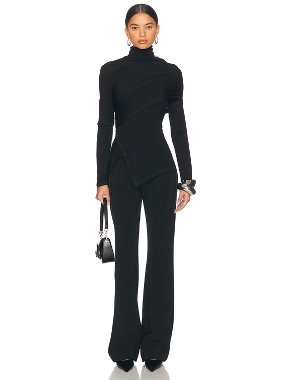 Helmut Lang High Neck Long Sleeve Top in Black | FWRD