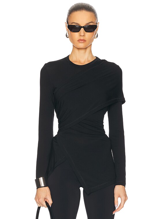 Helmut Lang Women's Hem Drape Tie Tank Sleeveless Top Sz M