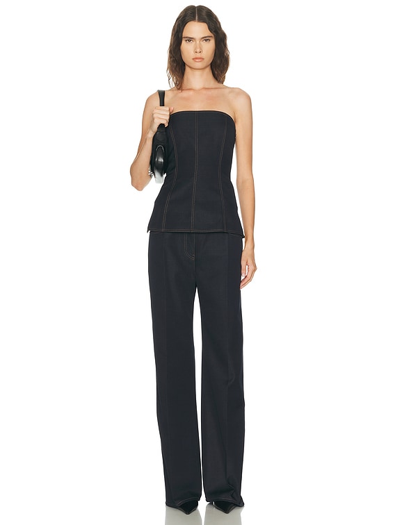 Helmut Lang Minimal Slip Top in Navy Melange | FWRD