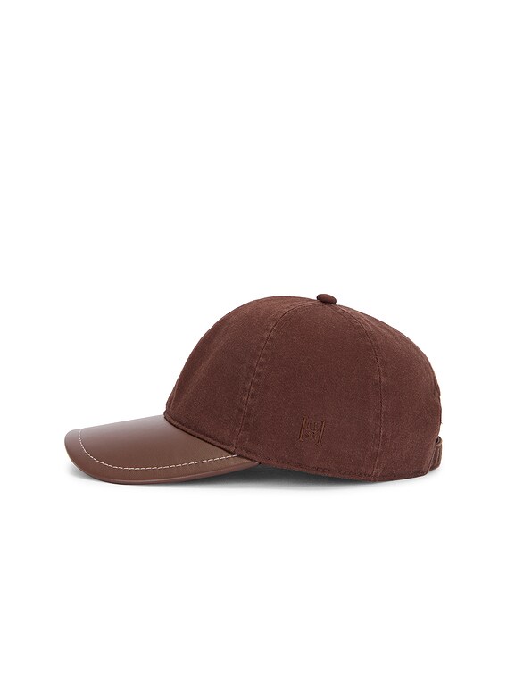 Helsa Brown Canvas & Leather Cap With Adjustable Back Strap, NWT Helsa Helsa Hat in Khaki & Tan | FWRD main image 2