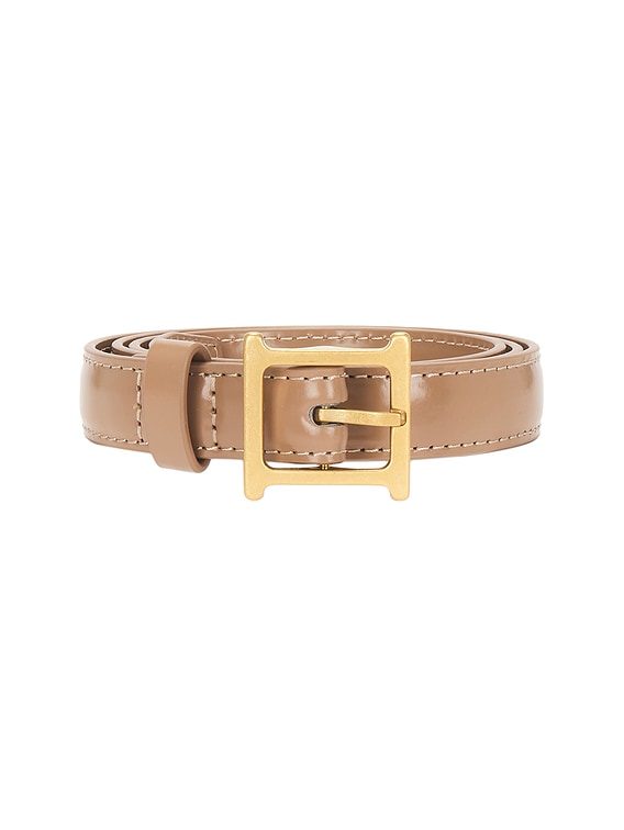 Helsa Logo Mini Waist Belt in Tawny | FWRD display picture 3