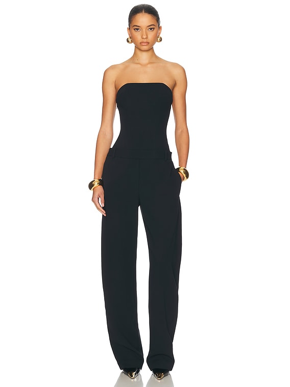 heyon crepe all-in-one / black,オールインワン Helsa The Heavy Crepe Jumpsuit in Black | FWRD