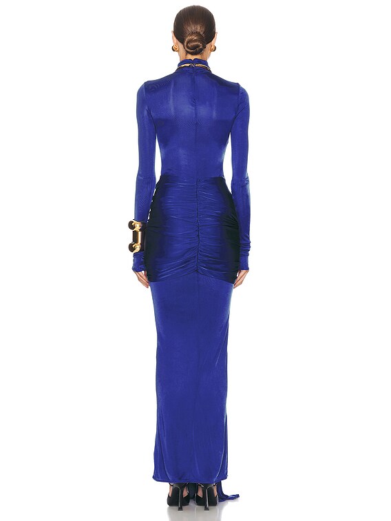 Helsa Slinky Jersey Sarong Maxi Dress in Royal Blue | FWRD