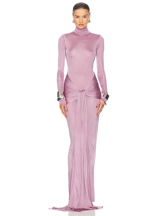 Slinky Jersey Sarong Maxi Dress