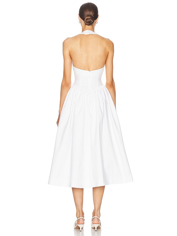 Faille Halter Midi Dress
