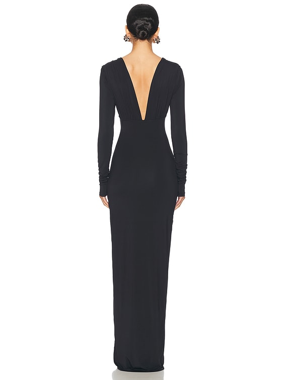 Jersey Deep V Maxi Dress