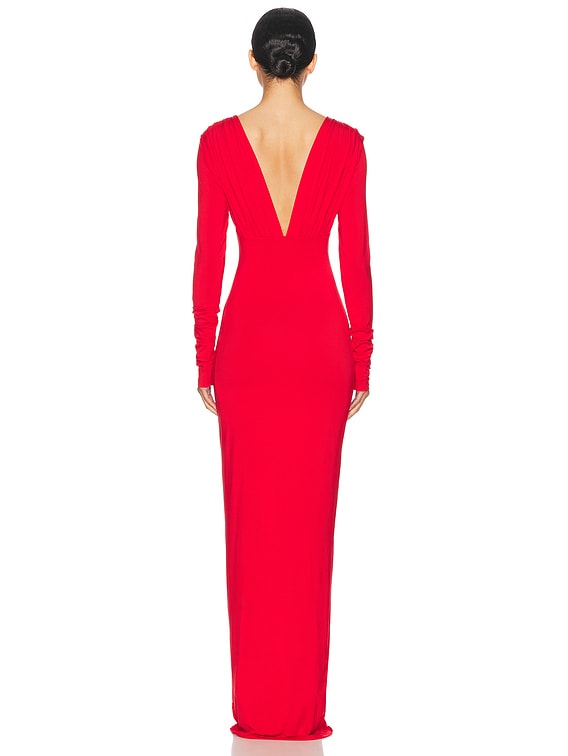 Jersey Deep V Maxi Dress