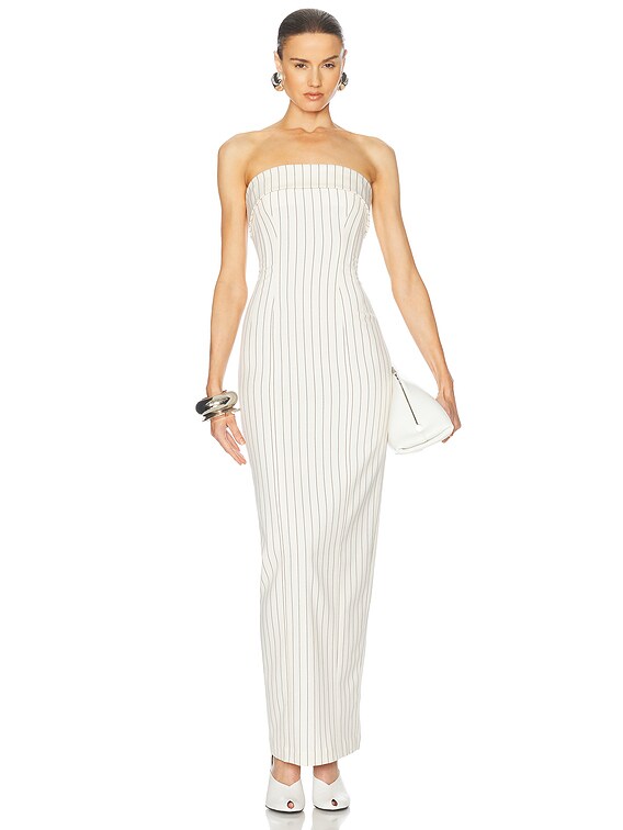chinese dress ladies Pinstripe Blazer Dress with Reversible Corset - Black main image 1