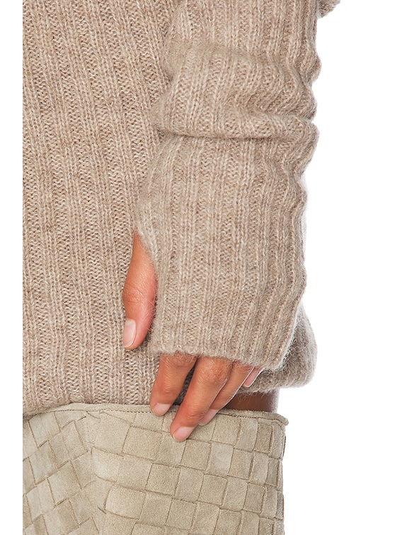Helsa Lauren Mini Knit Dress in Beige | FWRD