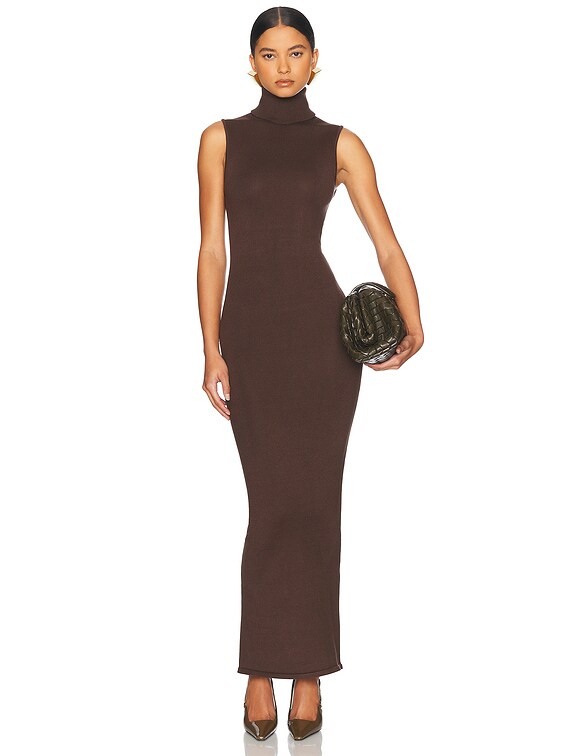 Helsa Aadi Knit Dress in Deep Brown | FWRD Helsa Aadi Knit Dress in Deep Brown | FWRD