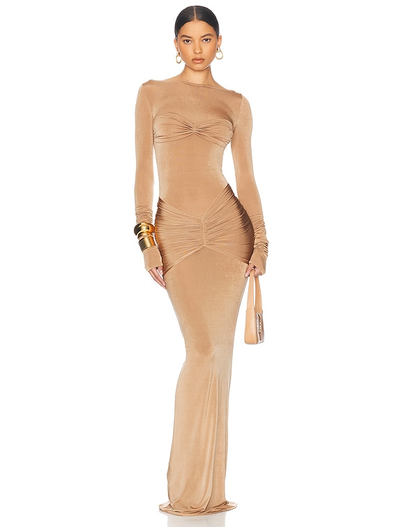 Helsa Josephine Dress in Truffle | FWRD