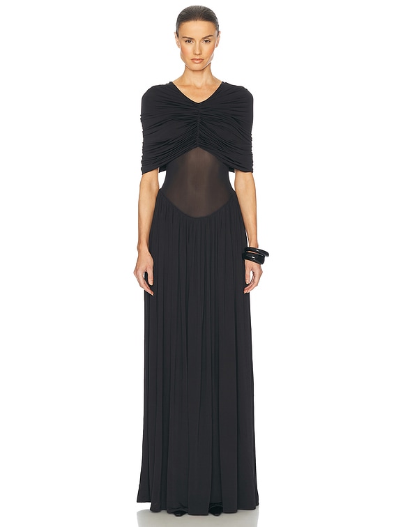 Helsa Philomena Jersey Dress in Black | FWRD