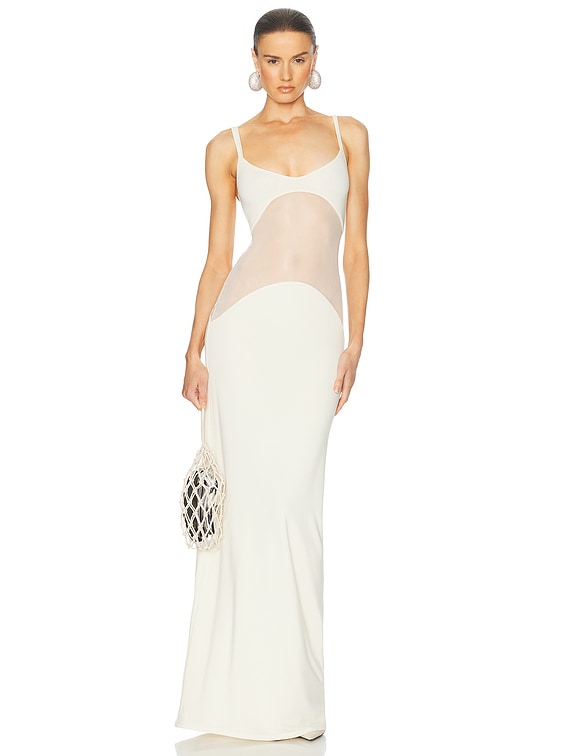 【TLLDAWN】FLASH SHEER KNIT DRESS white Serafina Dress | Marciano