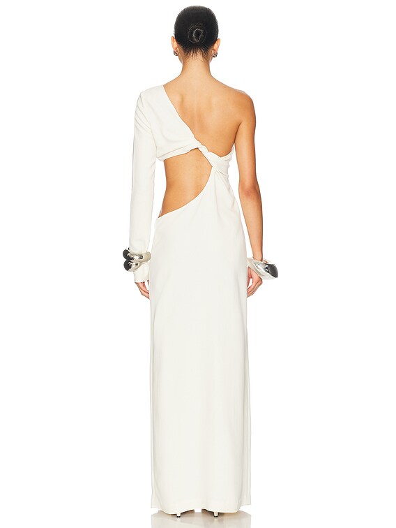 white christmas dresses Cream Draped Double-Layer Strap Dress L main image 1