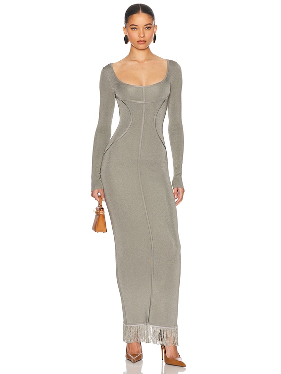 Helsa Claudetta Maxi Dress in Grey | FWRD