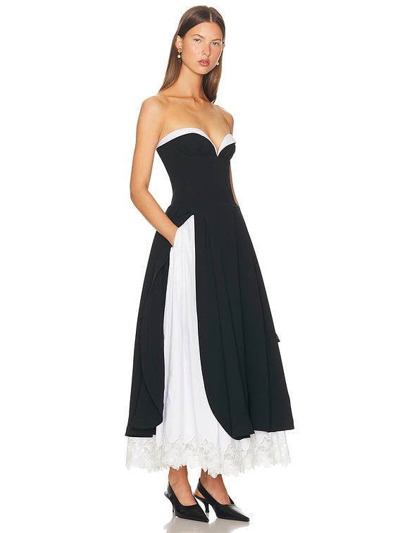 The Finale Midi Dress With Lace & Poplin